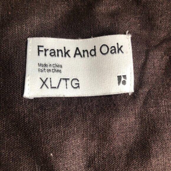 Frank and Oak Hemp Blend Short Sleeve Camp Shirt - Organic Cotton Pockets NEW - Picture 4 of 9